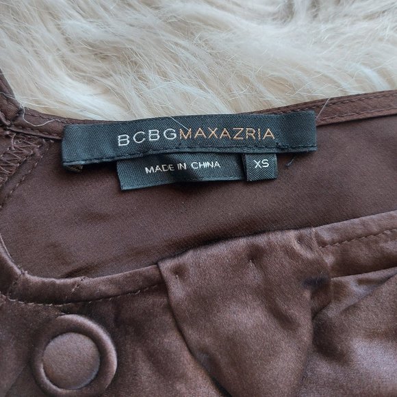 BCBCMAXAZARIA Women's Brown 100% Silk V-Neck Tank Top Size XS - Picture 6 of 7